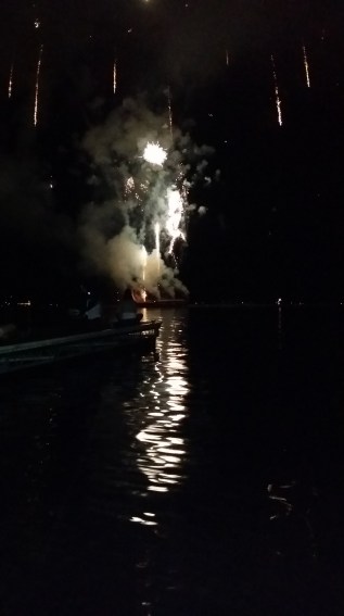 fireworks, Fourth of July, boat, explosion, Burlington, Vermont, waterfront