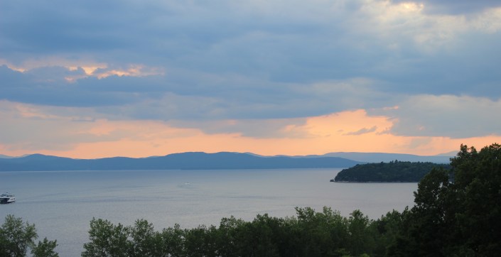 Backyard View, Lake Champlain, Adirondack Mountains, Burlington, Vermont, beautiful views, sunset, beach, beach life, summertime, summer